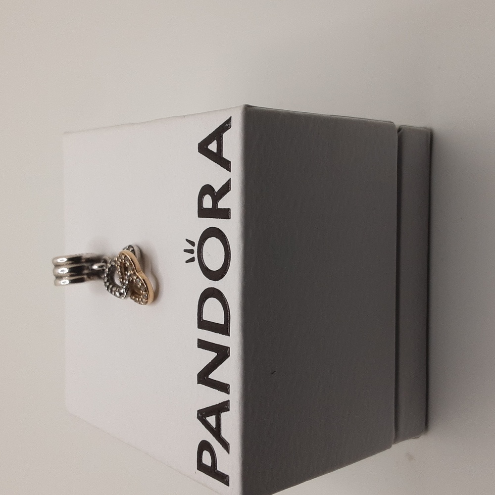Authentic Pandora Interlocking Hearts Dangle Char… - image 7